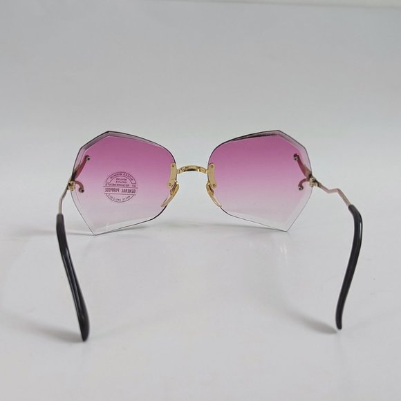 NWT Vintage 90\'s Lady Diamond Cut Fashion Sunglasses (Gold/Pink) main image 4